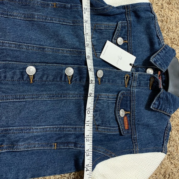 7 For All Man Kind Girls’ Denim with Sweater Sleeve Jacket - Picture 7 of 8